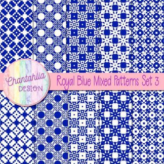 Free royal blue mixed patterns digital papers