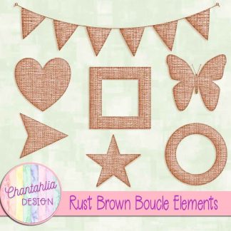 Free rust brown boucle elements