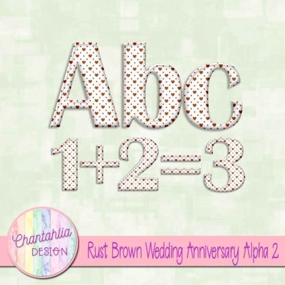 Free rust brown wedding anniversary alpha