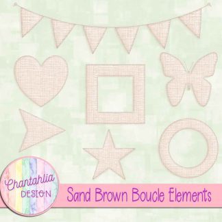 Free sand brown boucle elements
