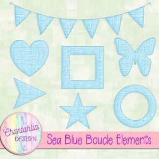 Free sea blue boucle elements