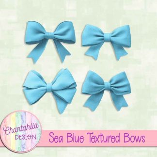 Free sea blue textured bows