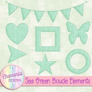 Free sea green boucle elements