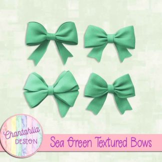 Free sea green textured bows