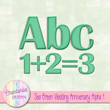 Free sea green wedding anniversary alpha