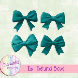 Free teal textured bows