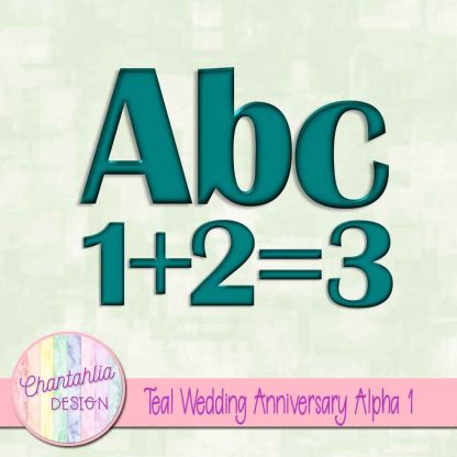 Free teal wedding anniversary alpha