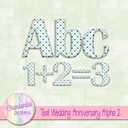 Free teal wedding anniversary alpha