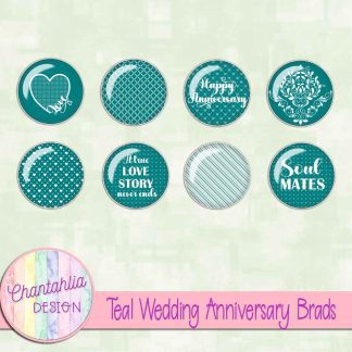 Free teal wedding anniversary brads