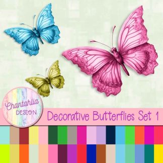 Free decorative butterflies design elements