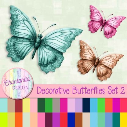 Free decorative butterflies design elements
