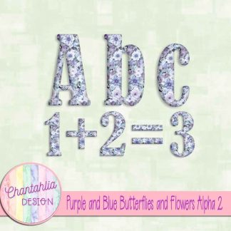 Free alpha in a Purple and Blue Butterflies and Flowers theme