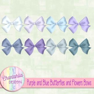 Free bows in a Purple and Blue Butterflies and Flowers theme