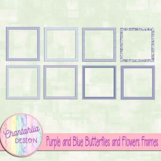 Free frames in a Purple and Blue Butterflies and Flowers theme