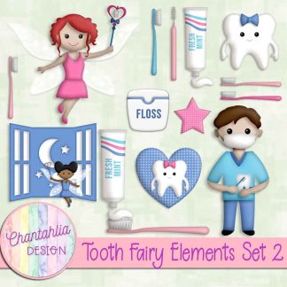 Free design elements in a Tooth Fairy theme