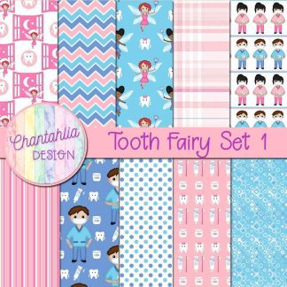 Free digital papers in a Tooth Fairy theme