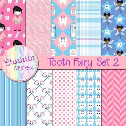 Free digital papers in a Tooth Fairy theme