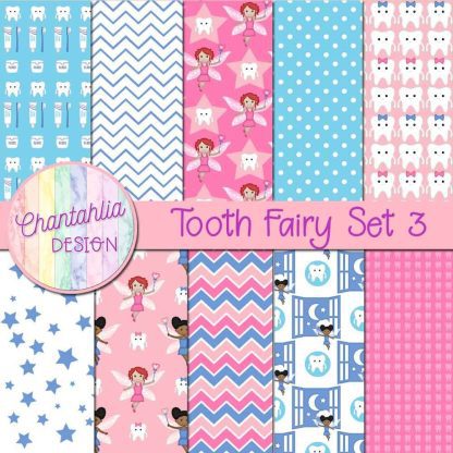 Free digital papers in a Tooth Fairy theme