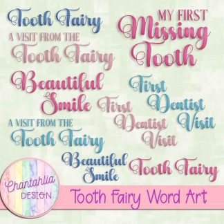 Free word art in a Tooth Fairy theme