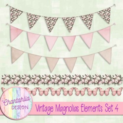 Free design elements in a Vintage Magnolias theme
