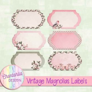 Free labels in a Vintage Magnolias theme