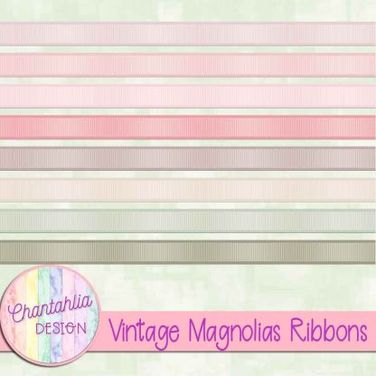 Free ribbons in a Vintage Magnolias theme