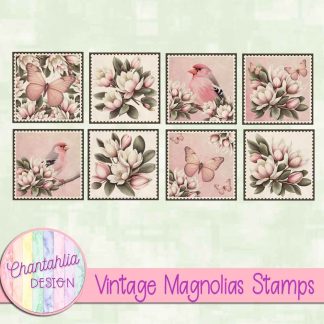 Free stamps in a Vintage Magnolias theme