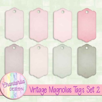 Free tags in a Vintage Magnolias theme