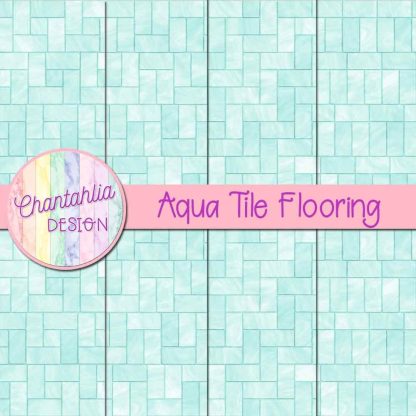 Free aqua tile flooring digital papers