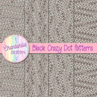 Free black crazy dots patterns digital papers