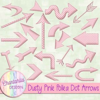 Free dusty pink polka dot arrows