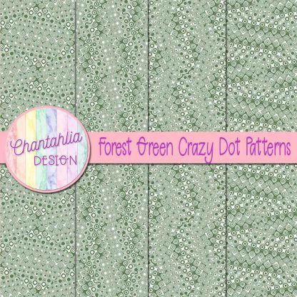 Free forest green crazy dots patterns digital papers