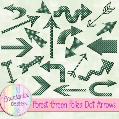 Free forest green polka dot arrows