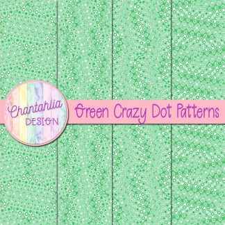 Free green crazy dots patterns digital papers