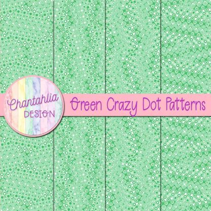 Free green crazy dots patterns digital papers