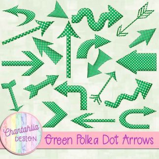 Free green polka dot arrows