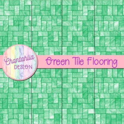 Free green tile flooring digital papers