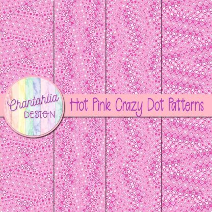 Free hot pink crazy dots patterns digital papers