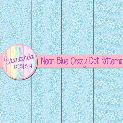 Free neon blue crazy dots patterns digital papers