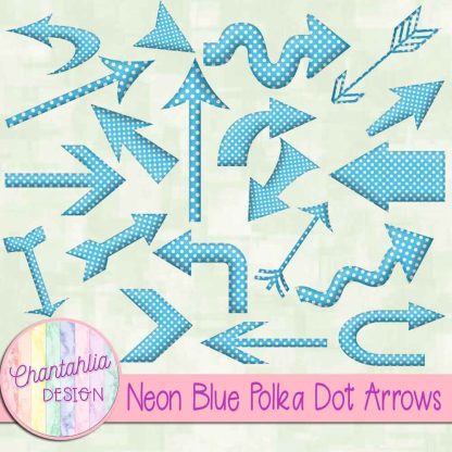 Free neon blue polka dot arrows