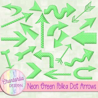 Free neon green polka dot arrows