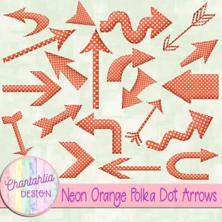Free neon orange polka dot arrows