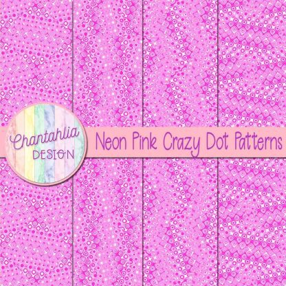 Free neon pink crazy dots patterns digital papers