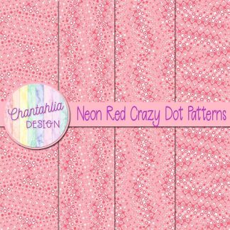 Free neon red crazy dots patterns digital papers