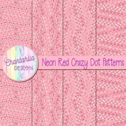 Free neon red crazy dots patterns digital papers