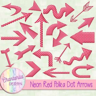 Free neon red polka dot arrows