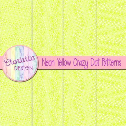 Free neon yellow crazy dots patterns digital papers