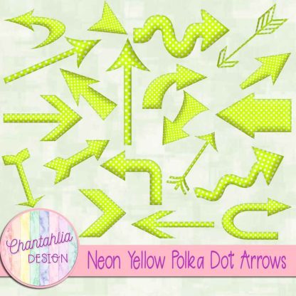 Free neon yellow polka dot arrows