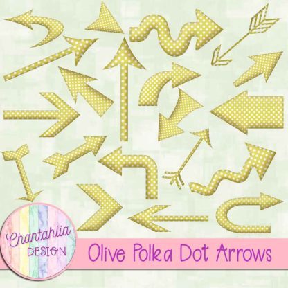 Free olive polka dot arrows