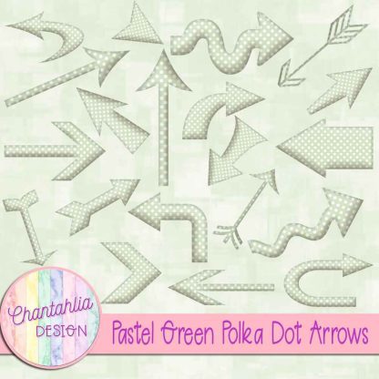 Free pastel green polka dot arrows